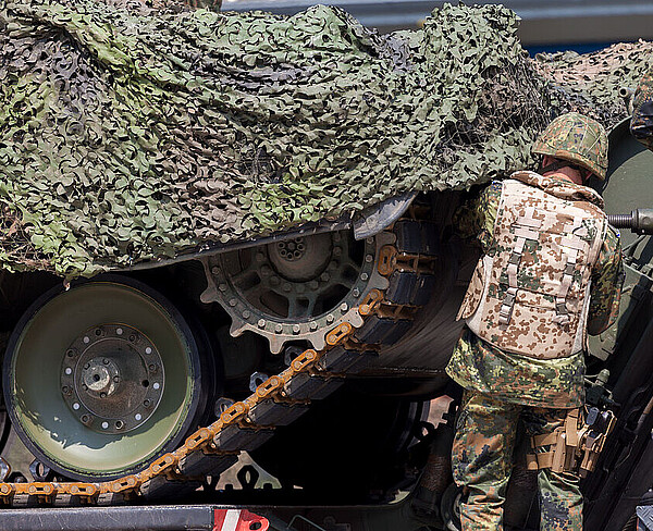 Soldier on a tank