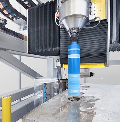 Test system for function and load testing of drill bits for construction drilling machines